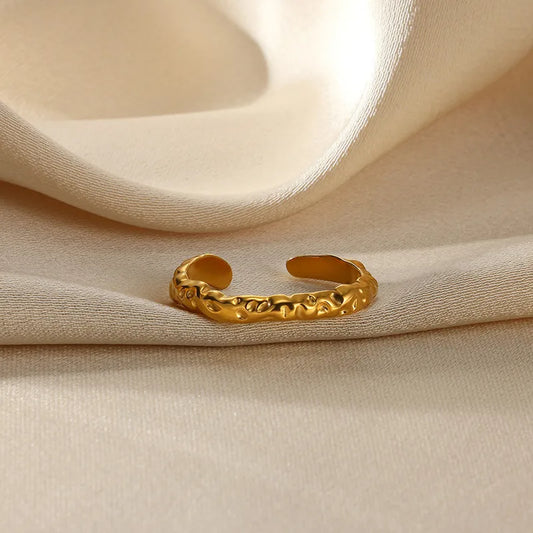 Anillo de Acero Geométrico Irregular