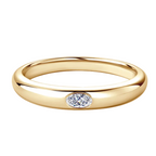 Anillo de Plata con Moissanita Oval en Engaste Raso