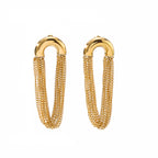 Aretes de Acero con Semicírculo y Borla