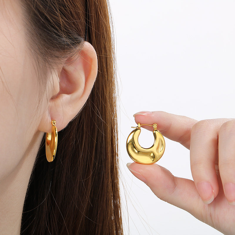 Argollas de Acero Estilo Chunky
