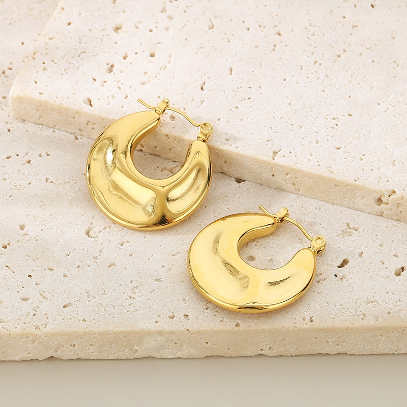 Argollas de Acero Estilo Chunky