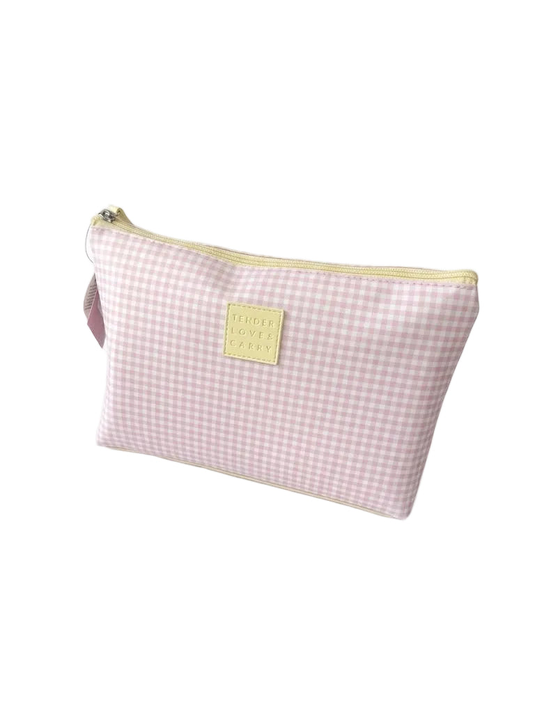 Estuche Cosmético Cuadros Rosa