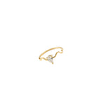 Anillo de Titanio con Zirconia Gota y Banda Ondulada