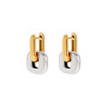 Argollas de Acero con Eslabones Bicolor Dorado y Plateado
