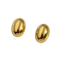 Aretes Domo Oval de Acero con Baño de Oro