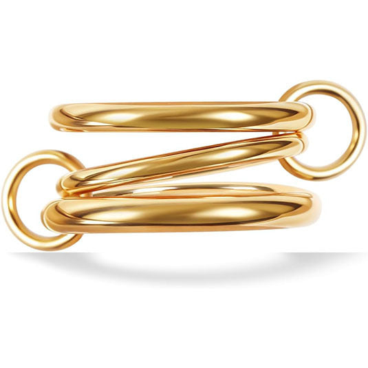 Anillo Triple Enlazado de Acero con Argollas Laterales