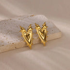 Aretes de Acero con Forma de Corazón