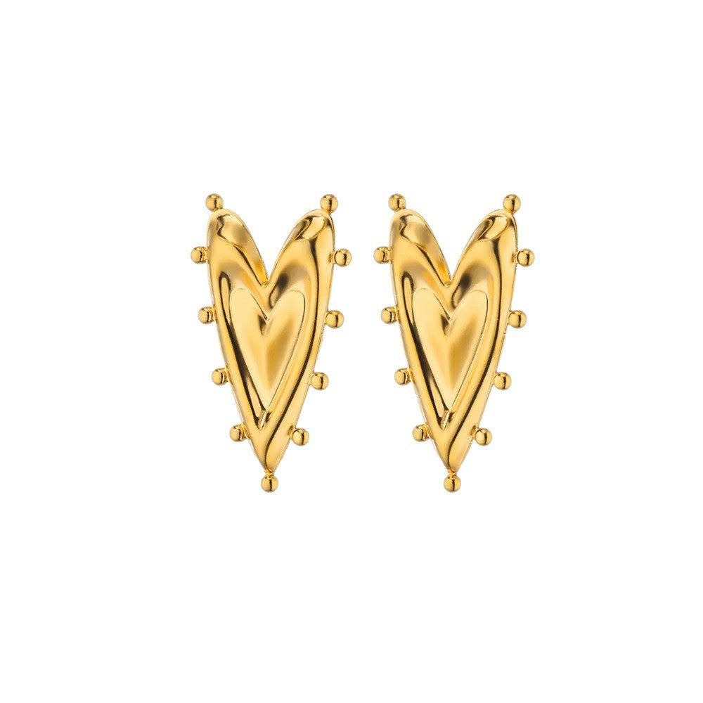 Aretes de Acero con Forma de Corazón