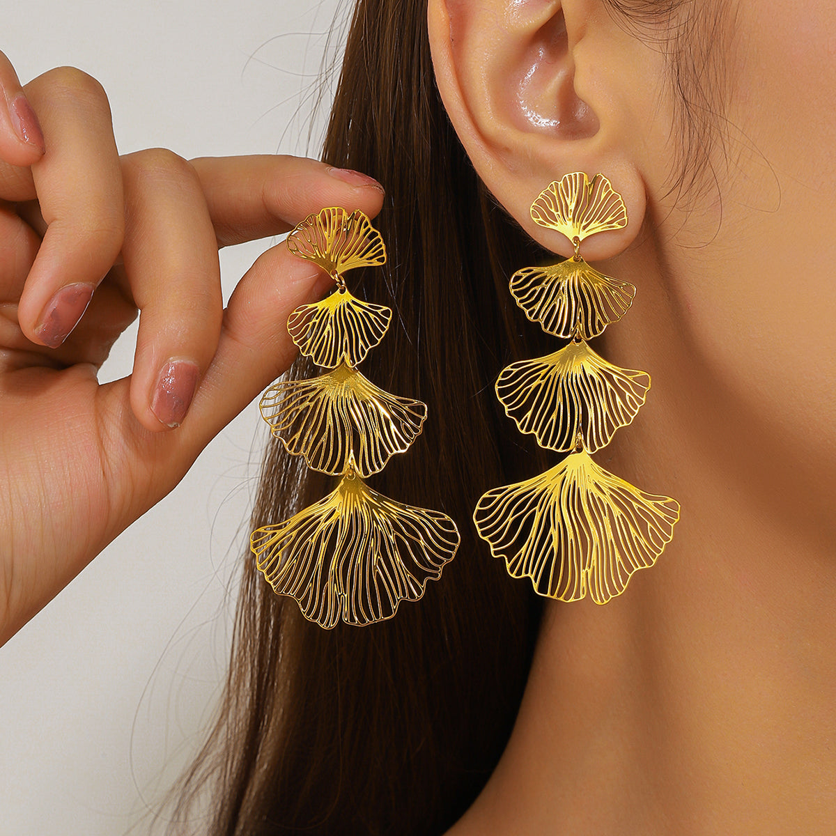 Aretes de Acero con Flor