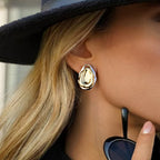 Aretes de Acero con Gotitas de Agua