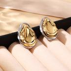 Aretes de Acero con Gotitas de Agua