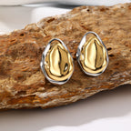 Aretes de Acero con Gotitas de Agua