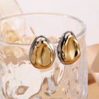 Aretes de Acero con Gotitas de Agua