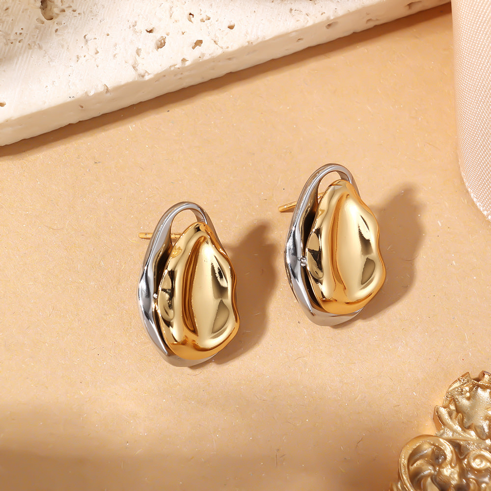 Aretes de Acero con Gotitas de Agua