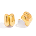 Aretes de Acero con Doble Aro Abultado