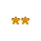 Studs de Acero con Flor Volumétrica Pulida