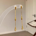 Aretes de Titanio con Detalle de Gotitas de Agua