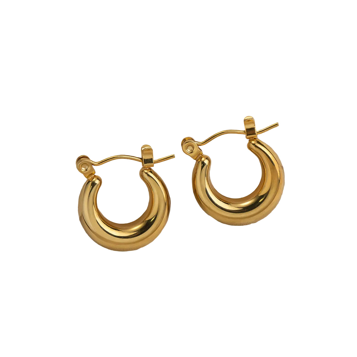 Argollas de Acero con Tubo Chunky Liso