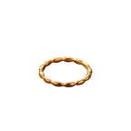 Anillo de Acero con Textura Trenzada Bañado en Oro