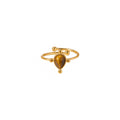Anillo Abierto de Acero con Ojo de Tigre en Gota