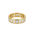Anillo de Acero con Zirconias Baguette en Todo el Contorno