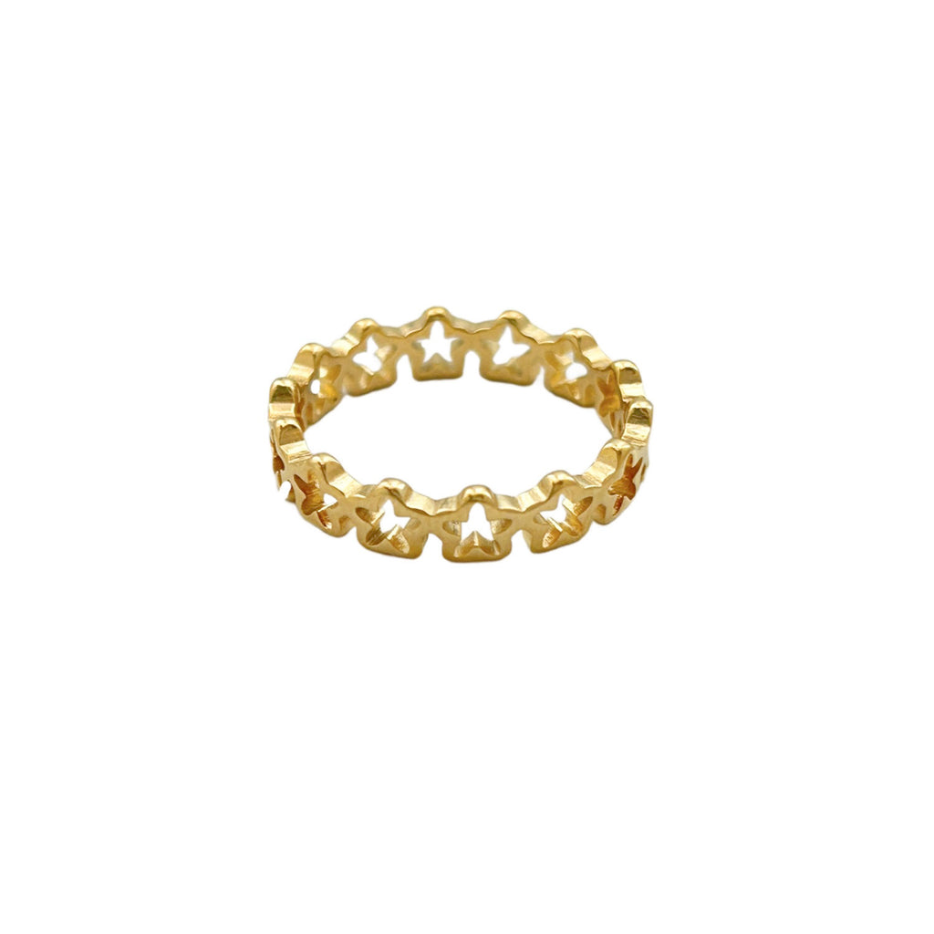 Anillo de Titanio con Flores en Relieve