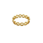 Anillo de Titanio con Flores en Relieve