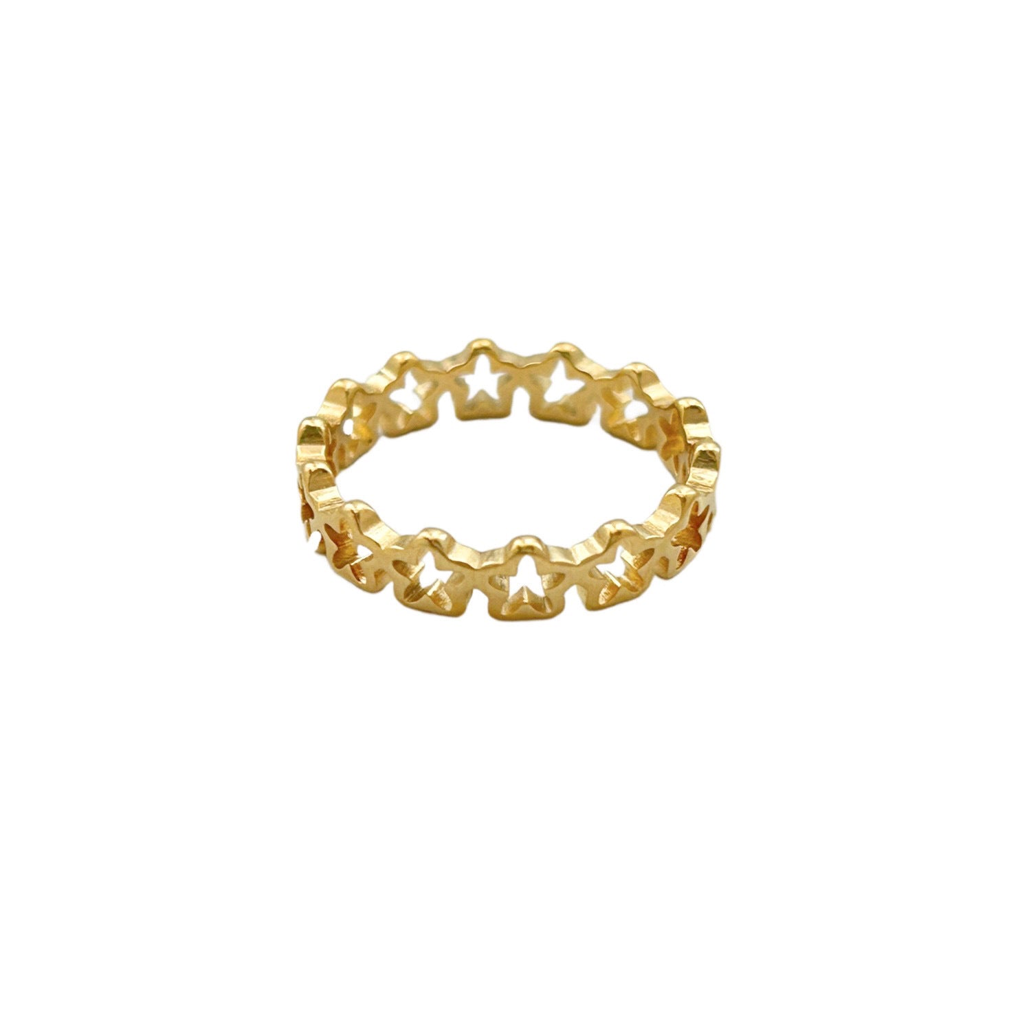 Anillo de Titanio con Flores en Relieve