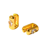 Huggies de Acero con Zirconia en Corte Gota