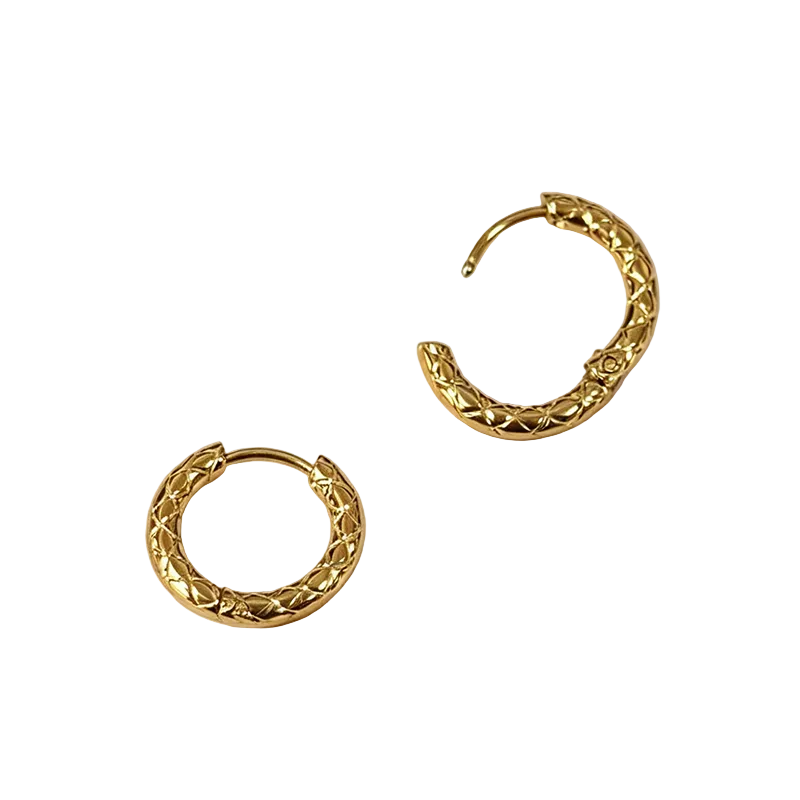 Argollas de Acero con Textura Rombo