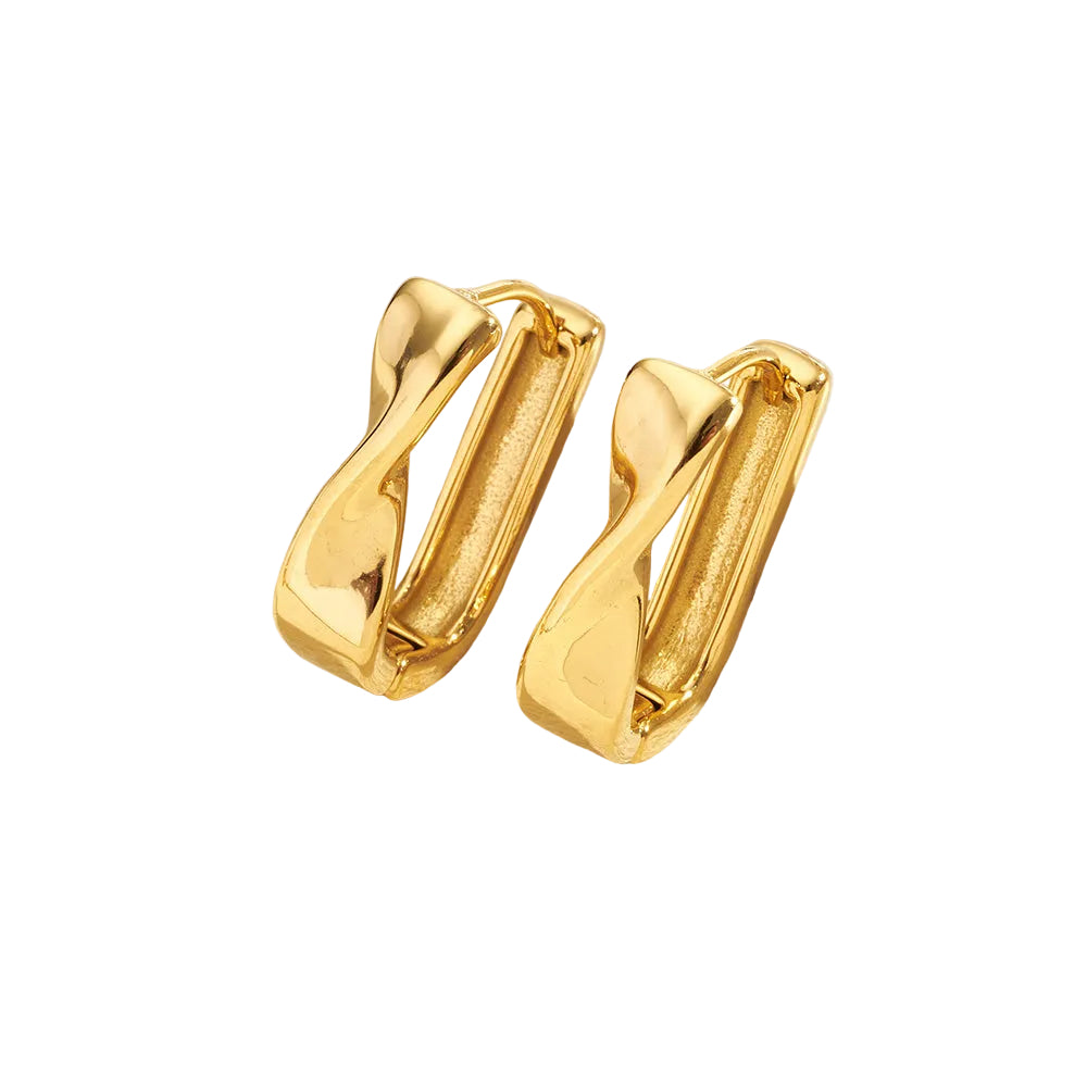 Argollas de Acero con Forma Rectangular Torsionada