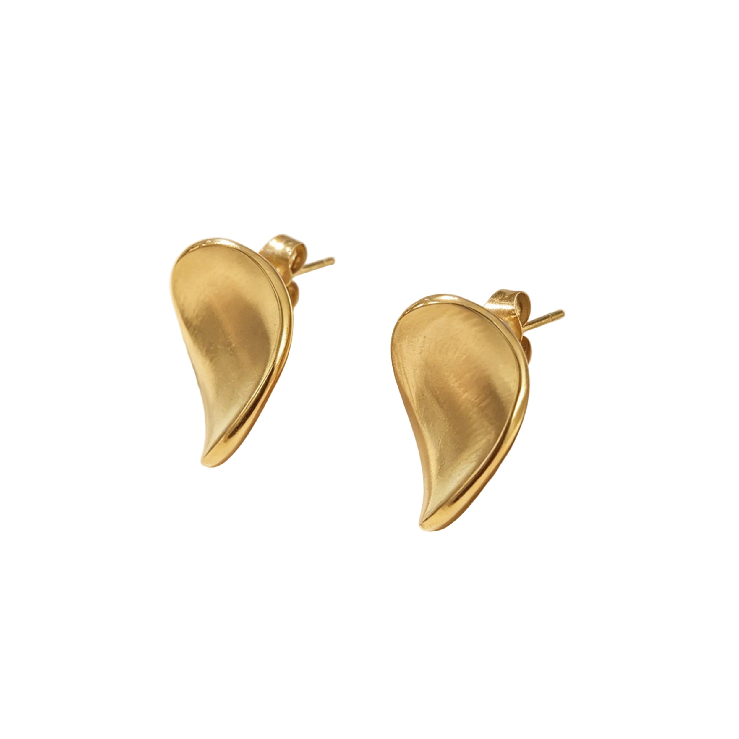 Aretes de Acero con Forma de Gota Esculpida