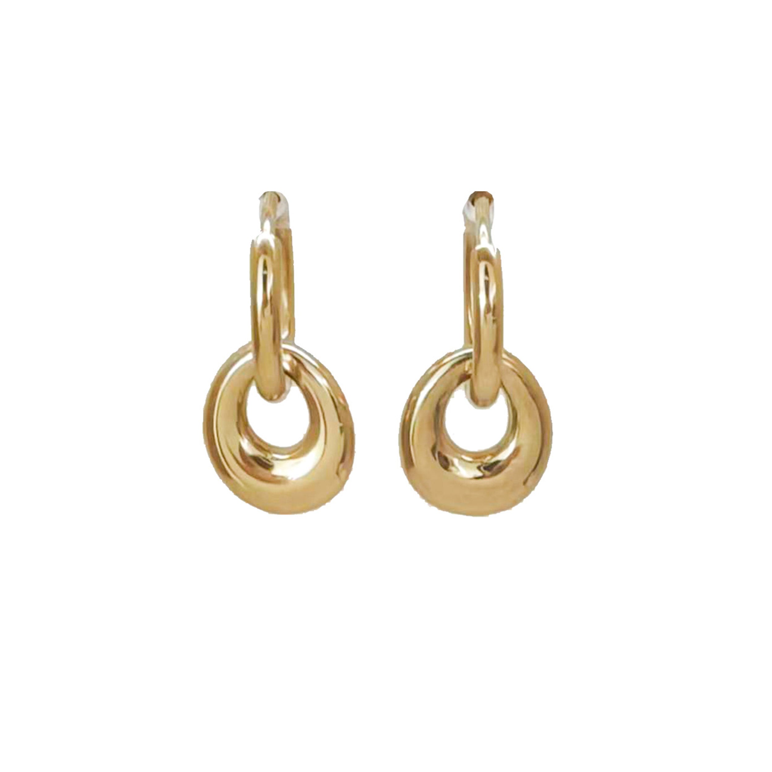 Argollas de Acero con Aro Colgante Entrelazado