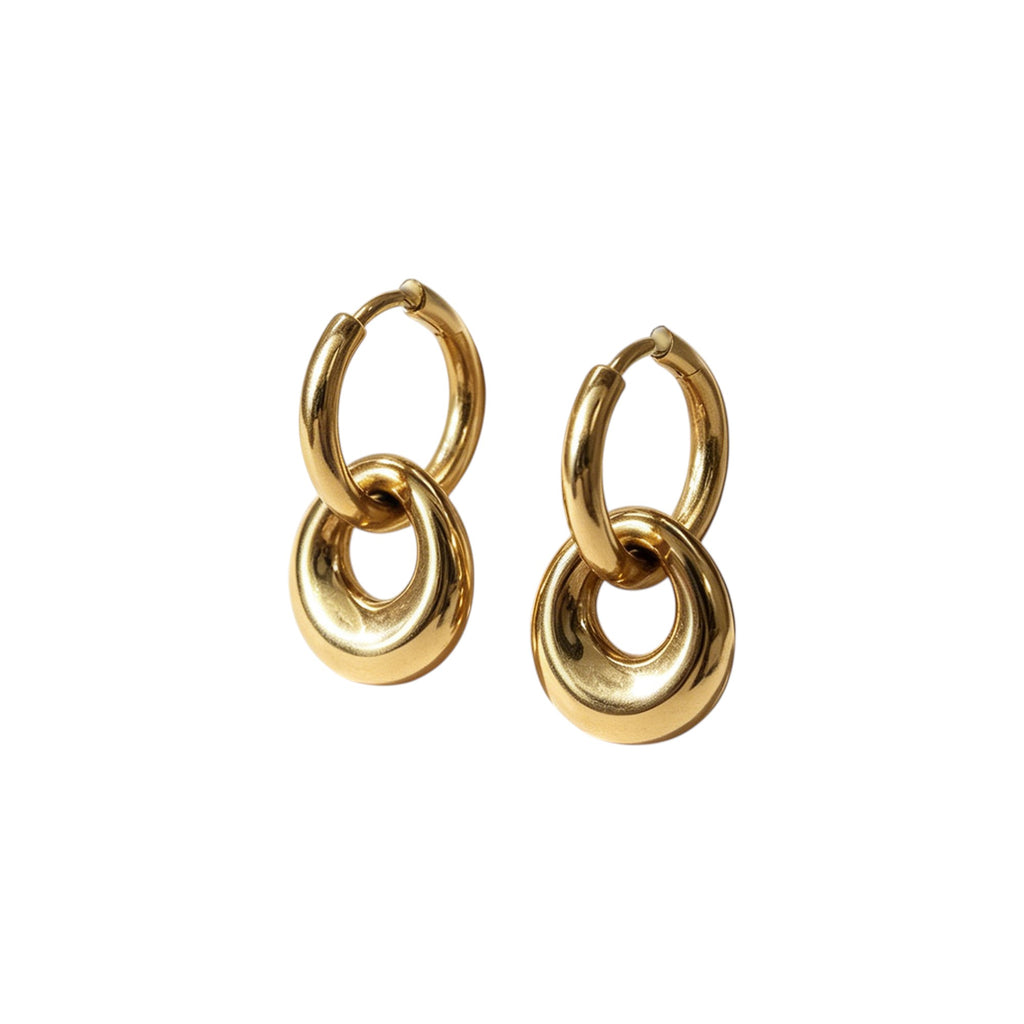 Argollas de Acero con Aro Colgante Entrelazado