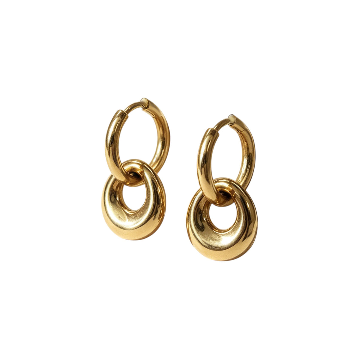 Argollas de Acero con Aro Colgante Entrelazado
