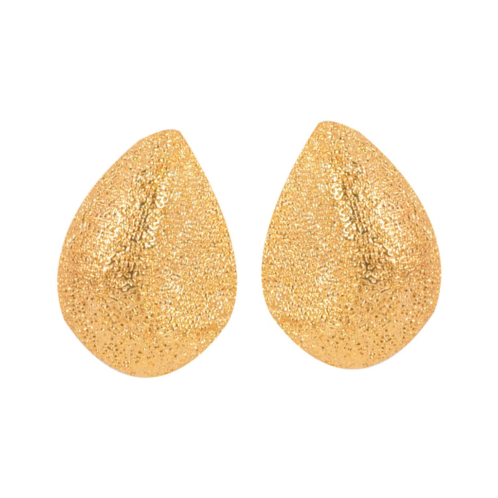 Aretes de Titanio con Textura Arenada en Forma de Gota