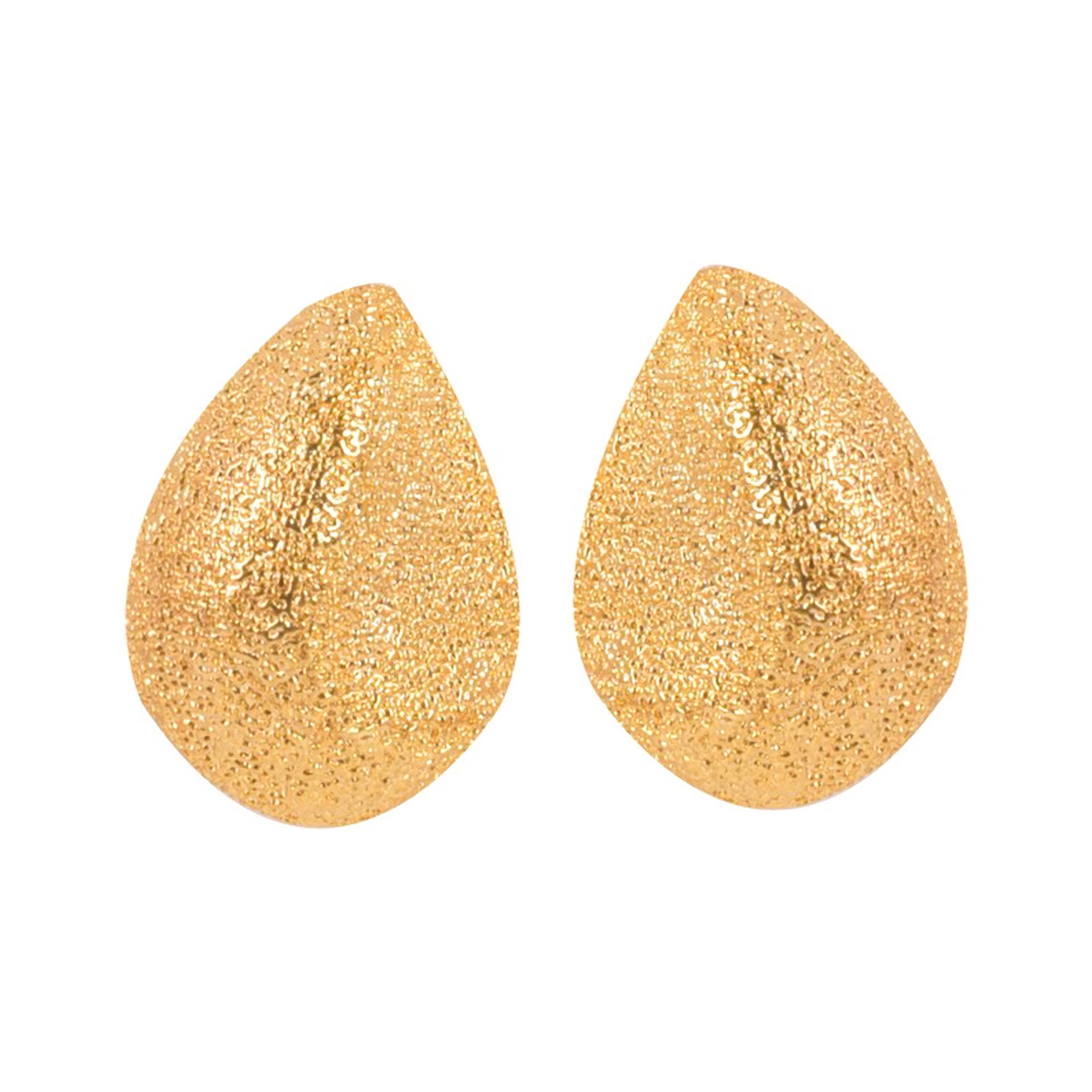 Aretes de Titanio con Textura Arenada en Forma de Gota