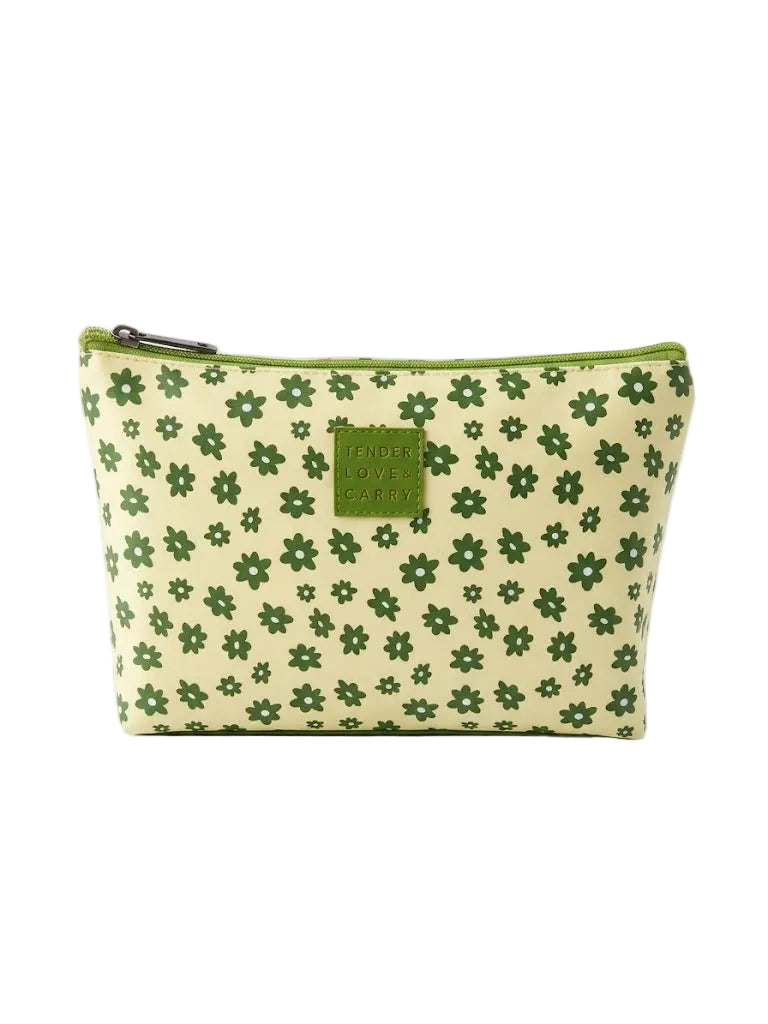 Bolsa Cosmética Floral Verde