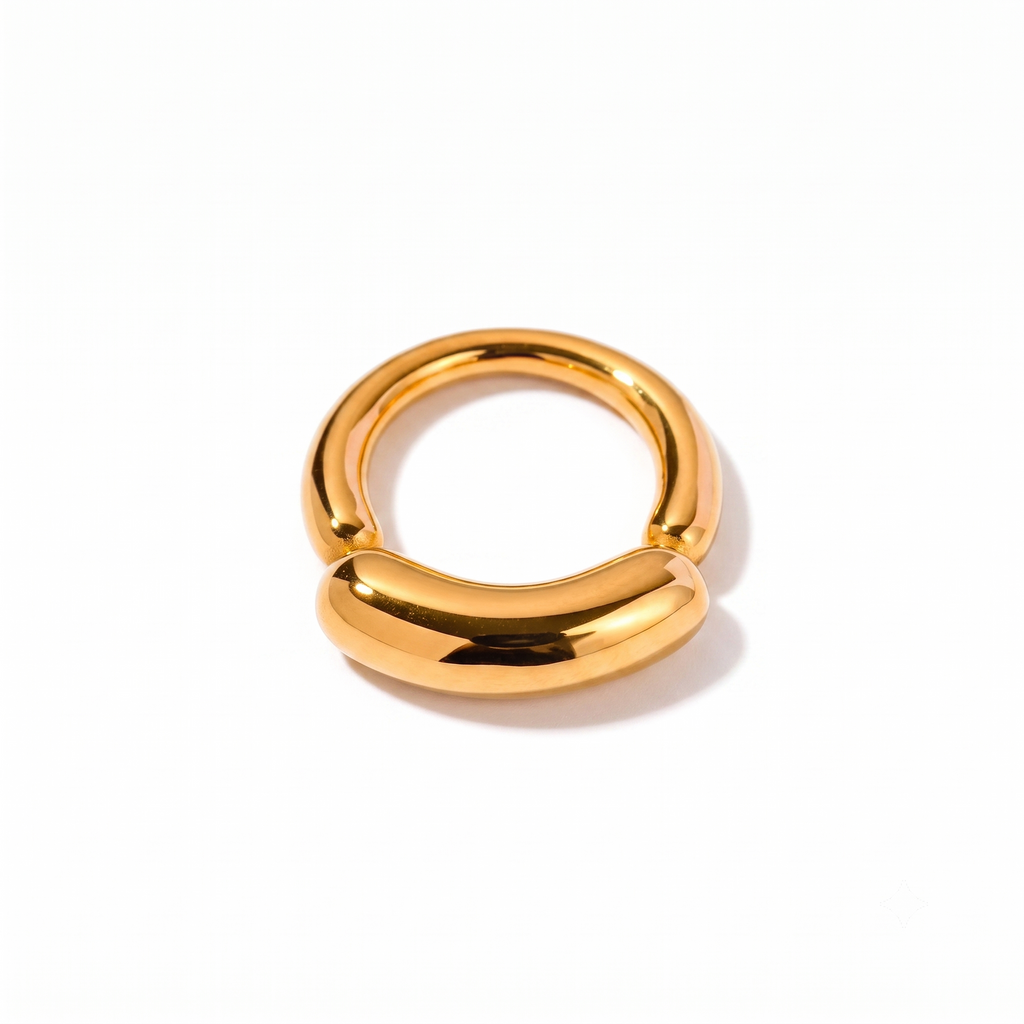 Anillo de Acero con Banda Tubular Lisa