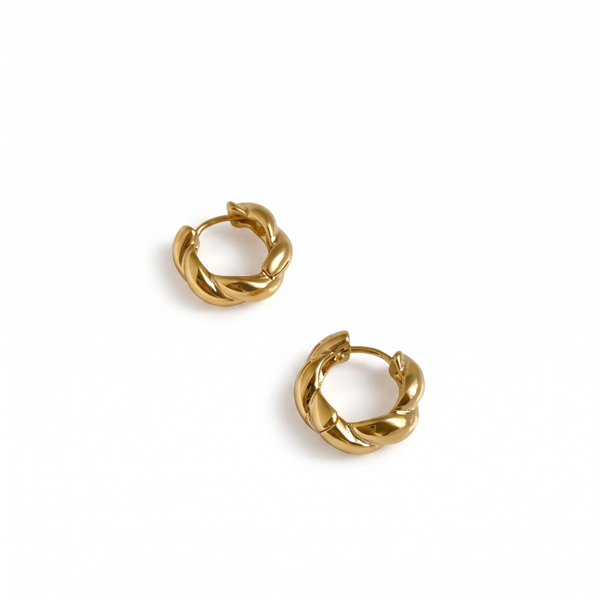 Argollas de Acero con Textura Trenzada Pulida