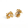 Aretes de Acero con Zirconia Oval y Rayos Texturizados