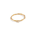 Anillo de Acero Trenzado con Zirconia Solitaria