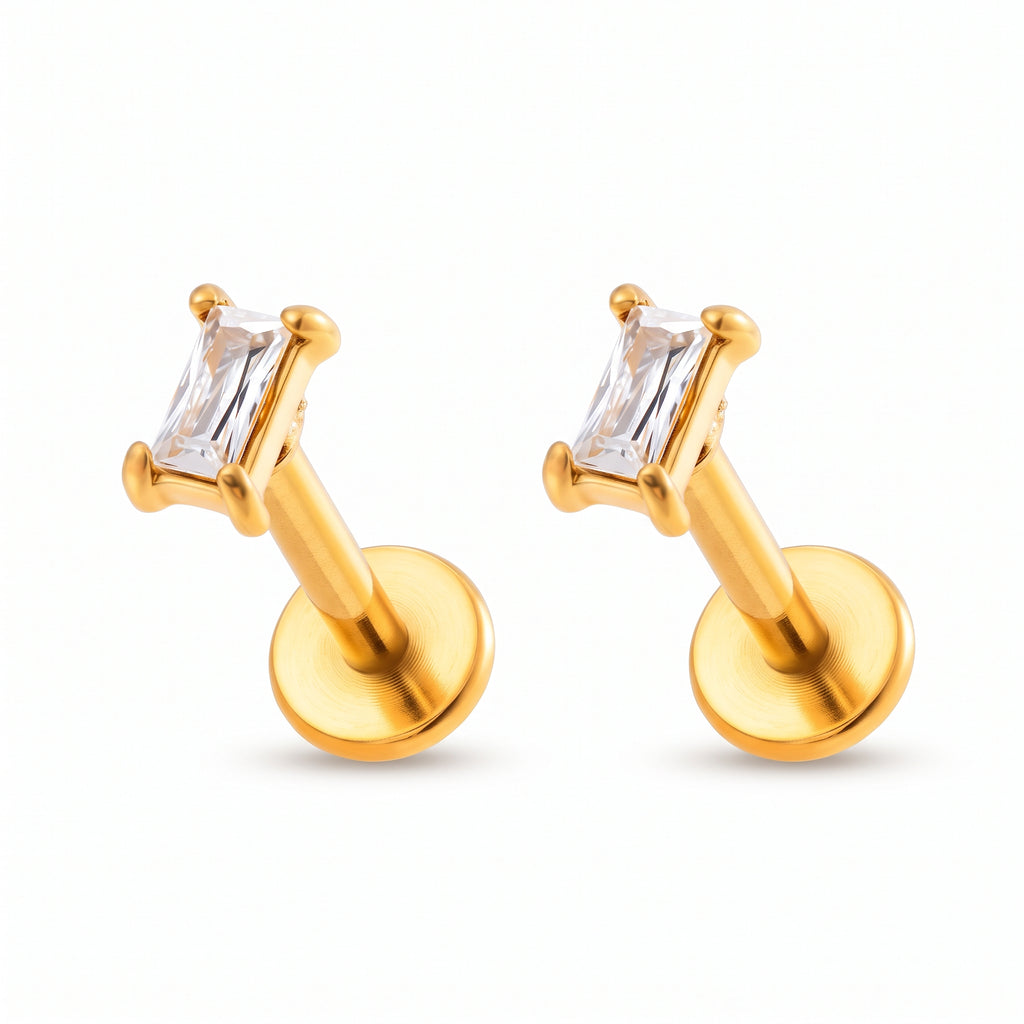Piercing de Acero con Zirconia en Forma Geométrica