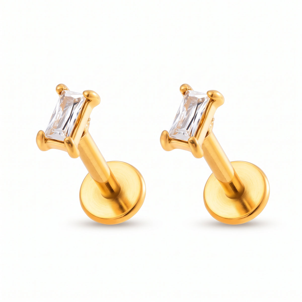 Piercing de Acero con Zirconia en Forma Geométrica