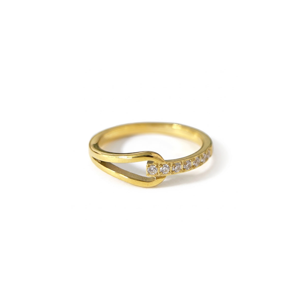 Anillo de Titanio con Zirconias en Banda Cruzada