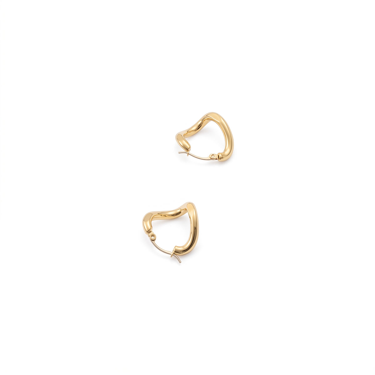 Argollas de Acero con Forma Orgánica Pulida