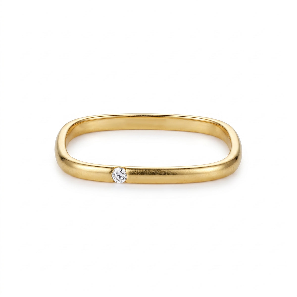 Anillo de Acero con Zirconia Solitario