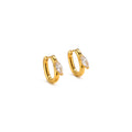 Argollas de Acero con Zirconia Marquise Engastada