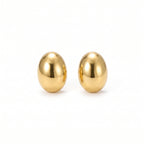 Aretes de Acero con Domo Oval Liso