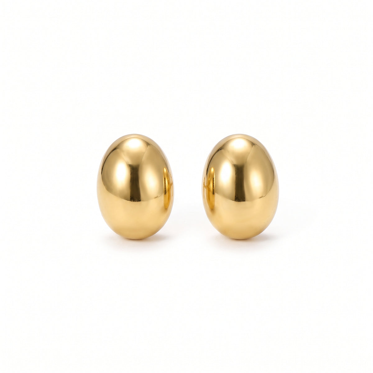 Aretes de Acero con Domo Oval Liso